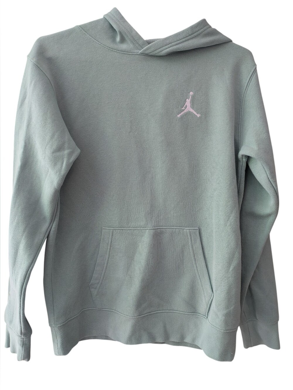 Jordan Hoodie in Sage Green with Pink Jumpman